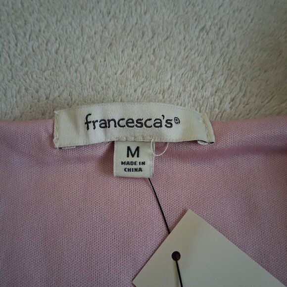 Francesca's NWT Women's Size M Rose Pink Stacy Square Neck Velvet Bodysuit - Picture 4 of 12